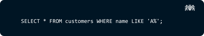 Pattern matching in SQL queries Pattern matching in SQL queries