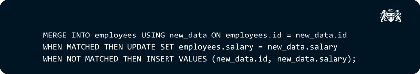 MERGE statement MERGE statement