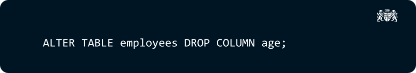 Delete a column from a table Delete a column from a table